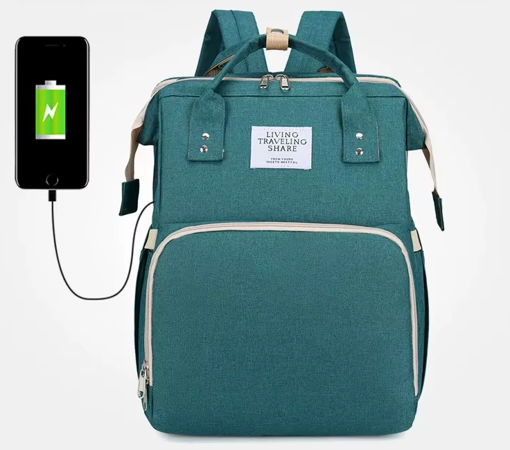Pañalera Cuna 3 en 1 con Cambiador y Puerto USB
