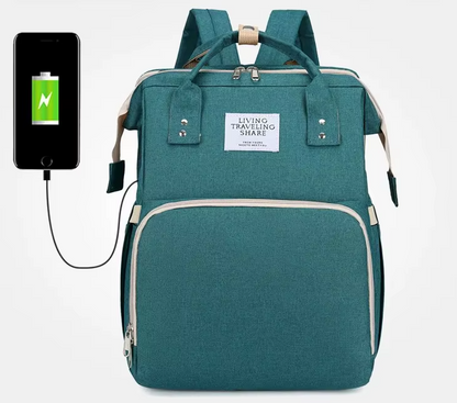 Pañalera Cuna 3 en 1 con Cambiador y Puerto USB